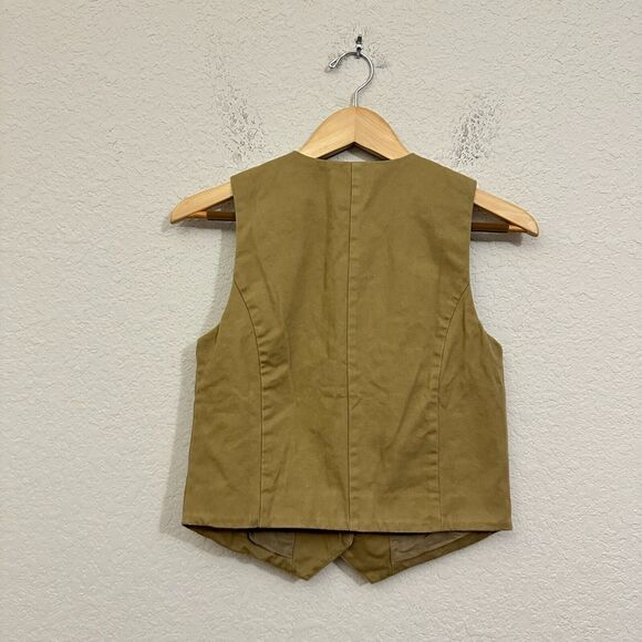 MADEWELL Button-Front Vest (Re)generative Chino Dark Khaki Twill NWT - Picture 2 of 12